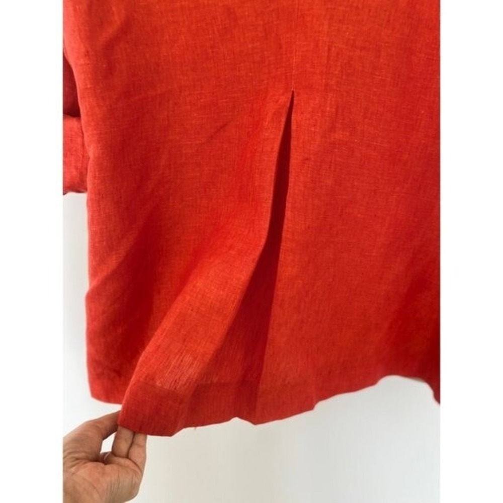 Coldwater Creek Blazer Womens 14 100% Linen Open‎ Front Pockets Size 14 - Picture 7 of 12